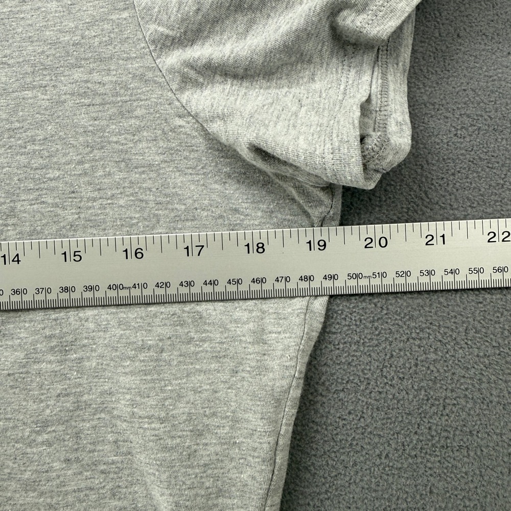 The North Face Cropped T-Shirt Womens Large Heather Gray Blue Gradient Logo - Picture 5 of 7